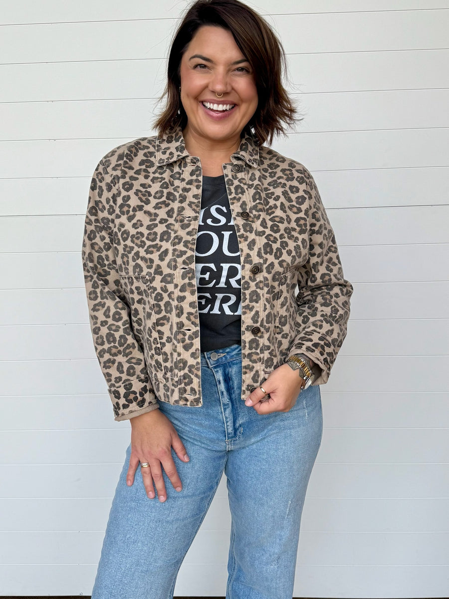 Z Supply Bel Air Leopard Denim Jacket | One:Nine Boutique