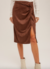 The Freya Faux Suede Midi Skirt