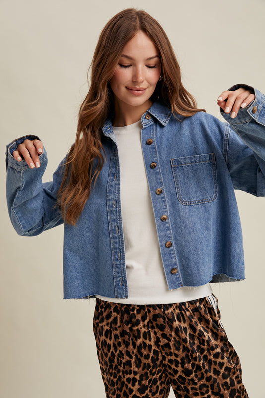 The Freya Cropped Denim Shirt