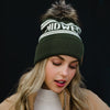 midwest beanie with faux fur pom pom