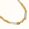 dainty chain mixed metal necklace gold silver simple layering necklace