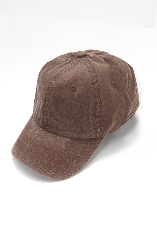 classic plain vintage washed baseball hat chocolate