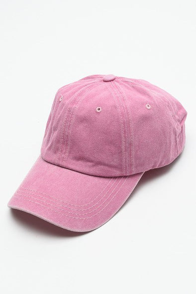 classic plain vintage washed baseball hat pink