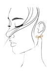 pearl bow stud earrings gold
