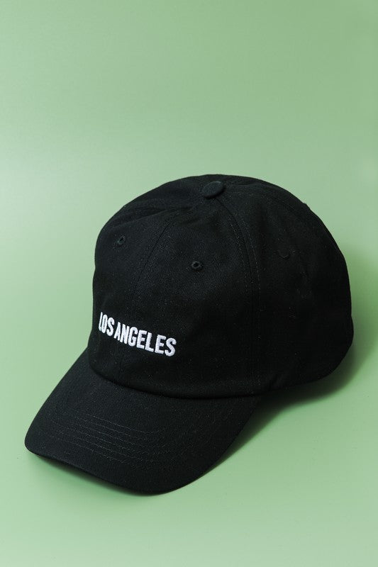 los angeles new york embroidered baseball hat black