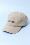 los angeles new york embroidered baseball hat clay beige