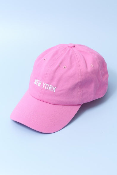 los angeles new york embroidered baseball hat pink