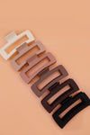 matte jumbo cutout rectangle hair claw clip neutral tones