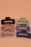 matte jumbo cutout rectangle hair claw clip neutral tones