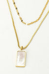 The Asher Rectangle Charm Layered Necklace
