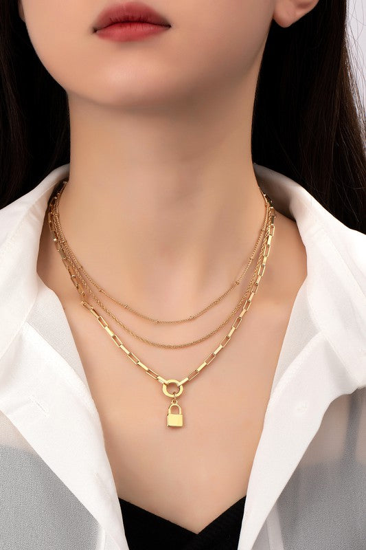 The Arden Layered Lock Necklace