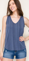 The Jessie V-Neck Textured Relaxed Tank