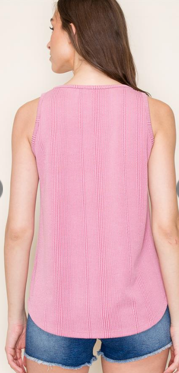 The Jessie V-Neck Textured Relaxed Tank