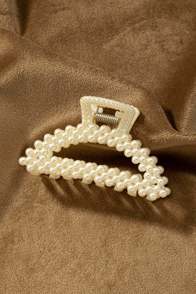 The Eleanor Crescent Pearl Hair Claw Clip