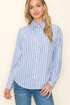 The Simmone Striped Button Up Top