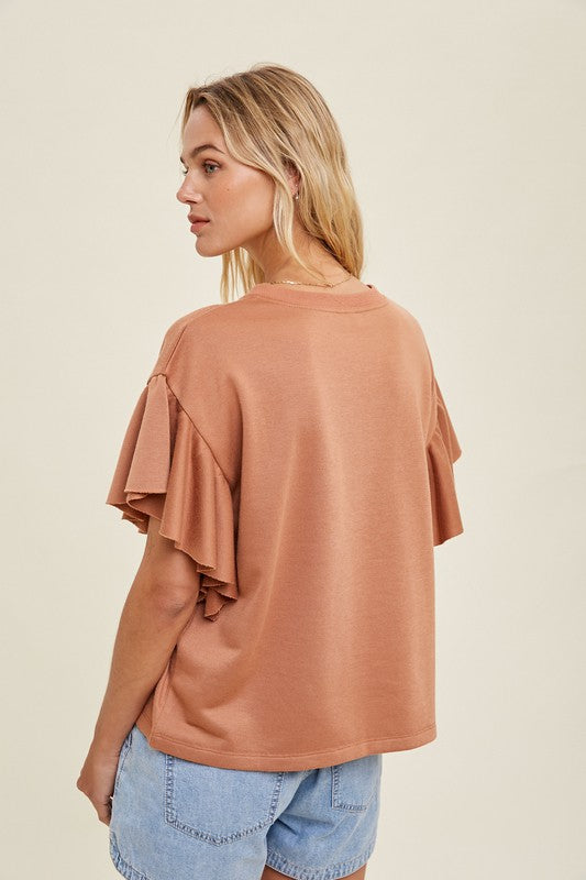 The Louella Ruffle Sleeve Knit Top -