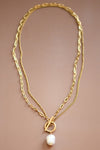 The Andrea Layered Chain Pearl Necklace