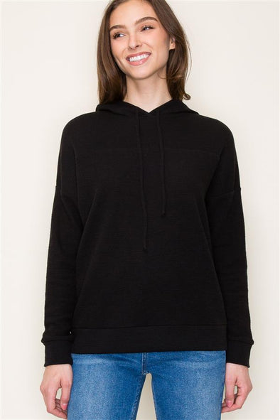 The Gia Textured Hoodie Top