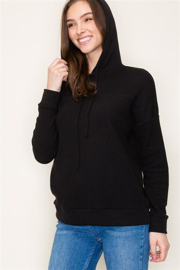 The Gia Textured Hoodie Top