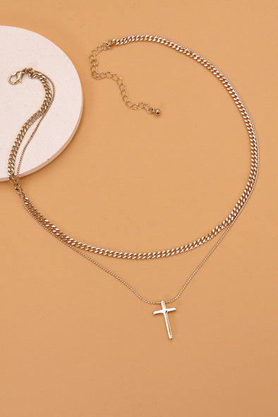 The Clea Layered Cross Necklace