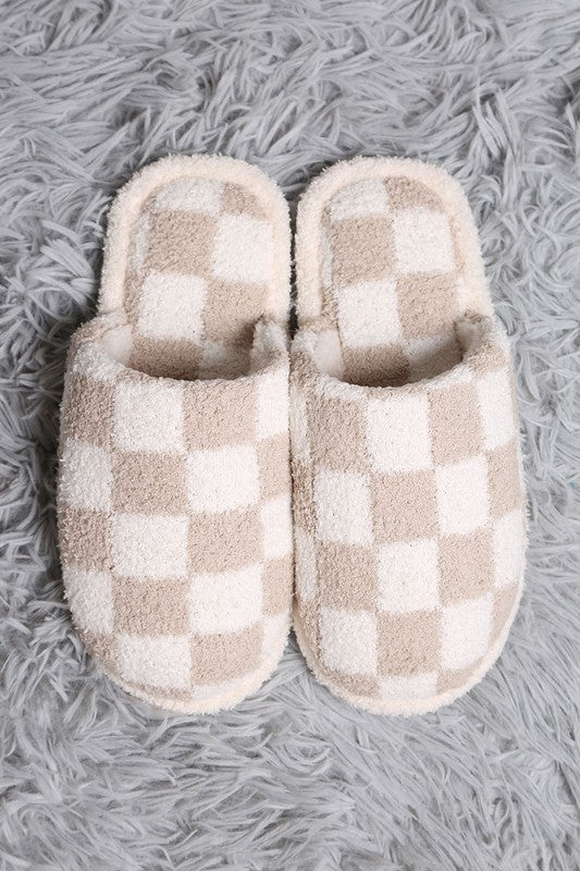 The Katy Checkered Slippers