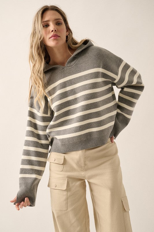 The Nora Striped Sweater Hoodie