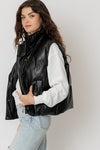The Blakely Faux Leather Puffer Vest