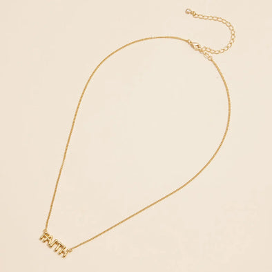 faith bubble necklace gold dainty 