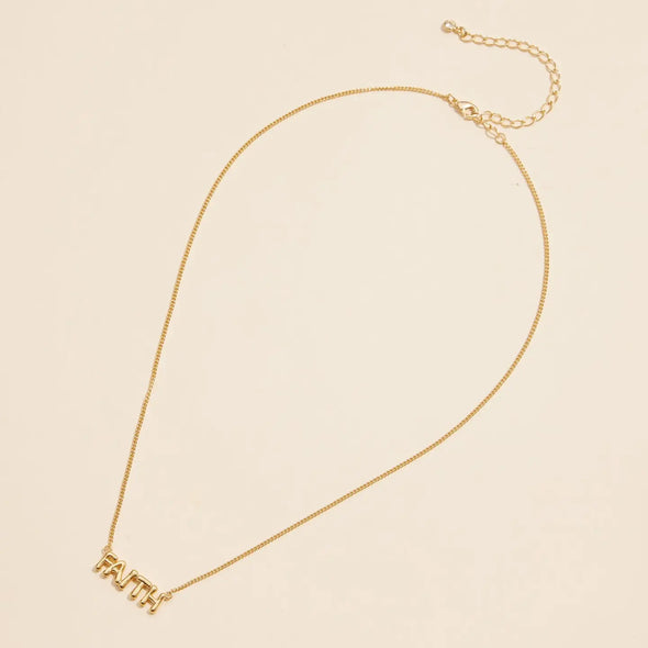 faith bubble necklace gold dainty 