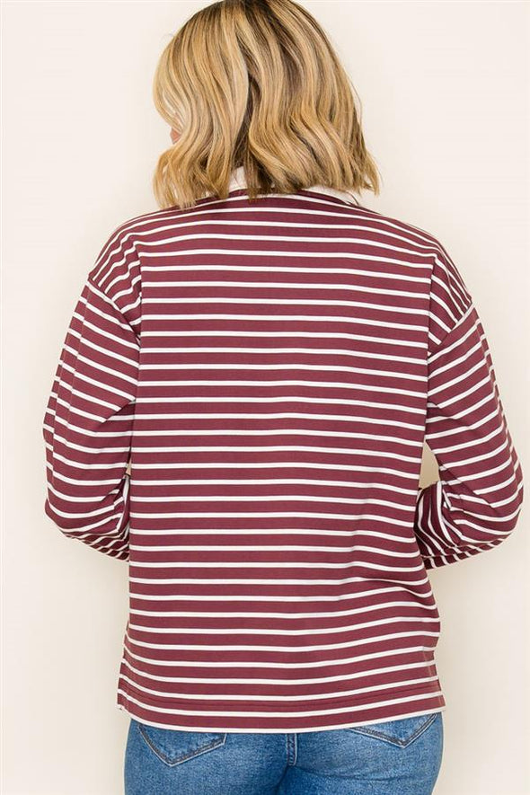 The Scarlett Collared Striped Sweatshirt