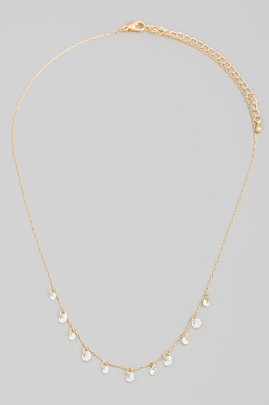 Dainty hot sale rhinestone necklace