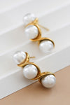 18K gold dipped pearl stud earring 