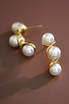 18K gold dipped pearl stud earring 