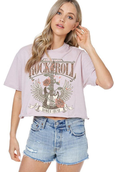 The Camila Rock & Roll Vintage Cropped Graphic Tee