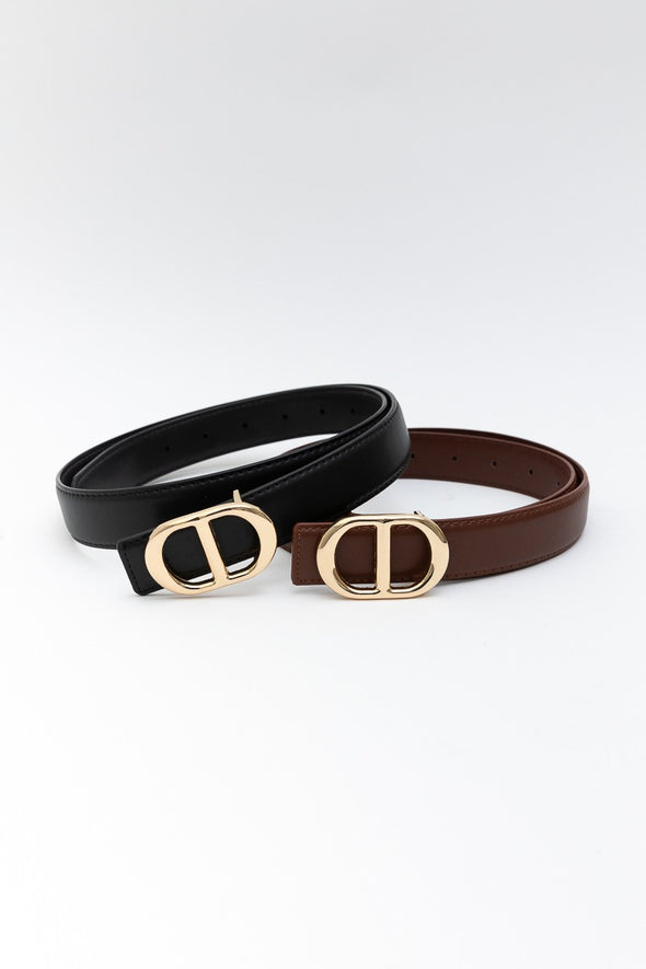 double o-ring genuine leather belt camel