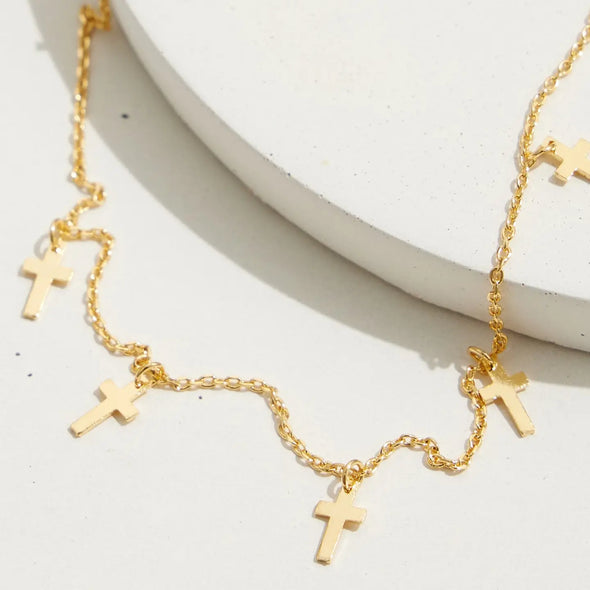 The Elizabeth Cross Charm Necklace