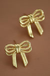 18k gold plated bow stud earrings