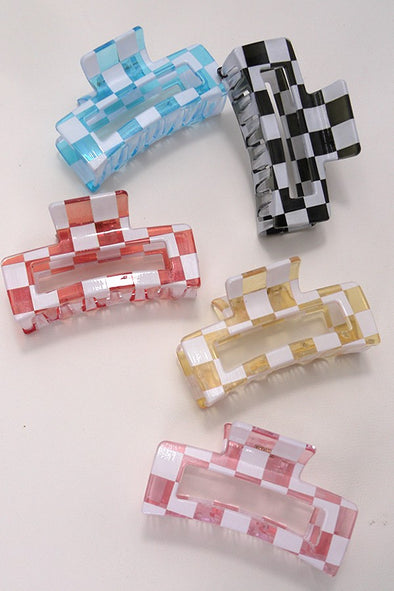 wall to wall checker hair claw clip