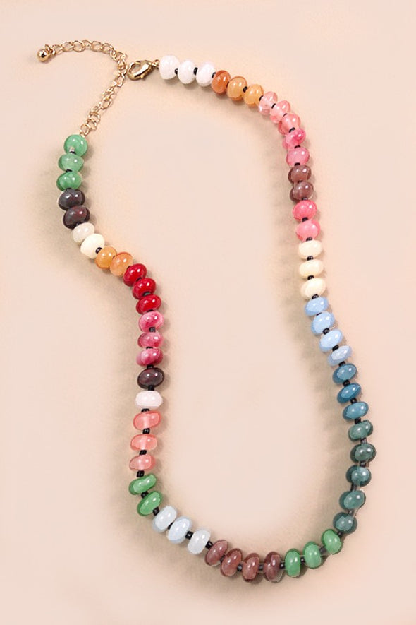 multi colored beaded necklace