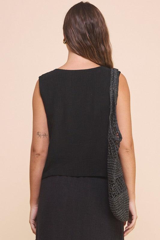 The Delilah Linen Tie Vest