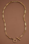 18k gold plated toggle necklace chunky rectangle chain