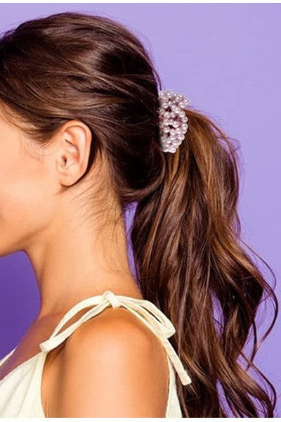 pearl hair coil band off white