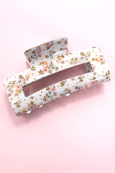 ditsy floral hair claw clip rectangle