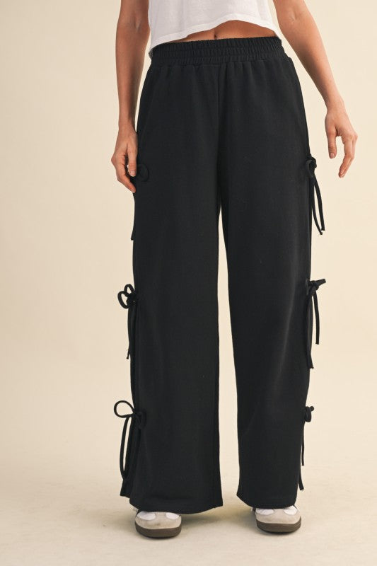 The Valerie Bow Side Wide Leg Sweatpants