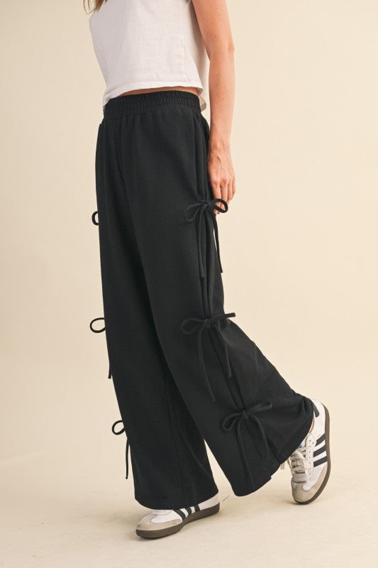 The Valerie Bow Side Wide Leg Sweatpants