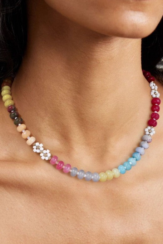The Mable Beaded Flower Detail Necklace