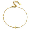 station cross bracelet gold dipped anti tarnish 