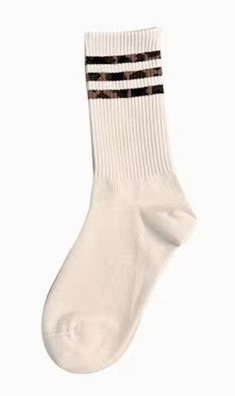 The Kaia Varsity Stripe Half Crew Socks