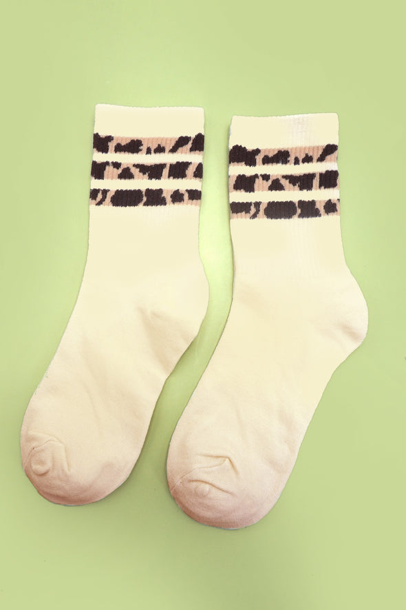 varsity stripe half crew socks