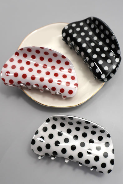 The Addie Polka Dot Hair Claw Clip
